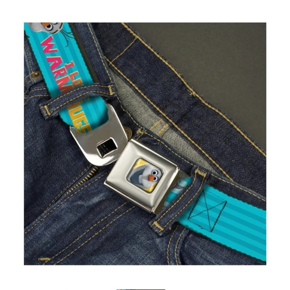 2/$25 Disney Frozen Olaf Buckle Down Seatbelt Belt Warm Hugs  Webbing - Picture 3 of 12